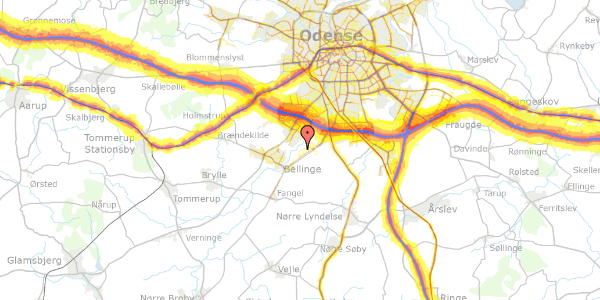 Trafikstøjkort på Åvangen 8, 5260 Odense S