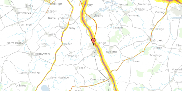 Trafikstøjkort på Grøftager 41, 5750 Ringe