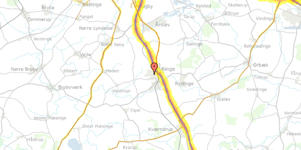 Trafikstøjkort på Grøftager 72, 5750 Ringe