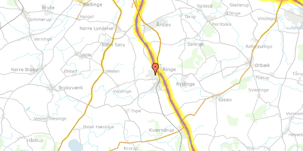 Trafikstøjkort på Grøftager 74, 5750 Ringe