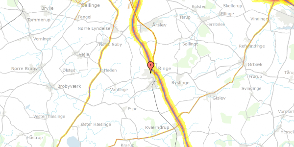 Trafikstøjkort på Grøftager 99, 5750 Ringe