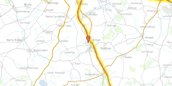 Trafikstøjkort på Grøftager 127, 5750 Ringe