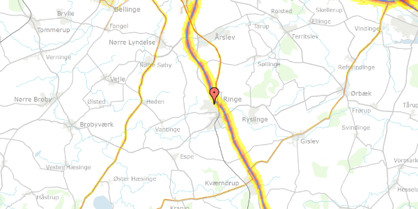 Trafikstøjkort på Hallingager 5, 5750 Ringe