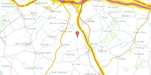 Trafikstøjkort på Havrevænget 5, 5750 Ringe