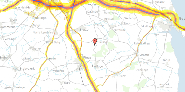 Trafikstøjkort på Klaus Berntsens Vej 8, 5750 Ringe
