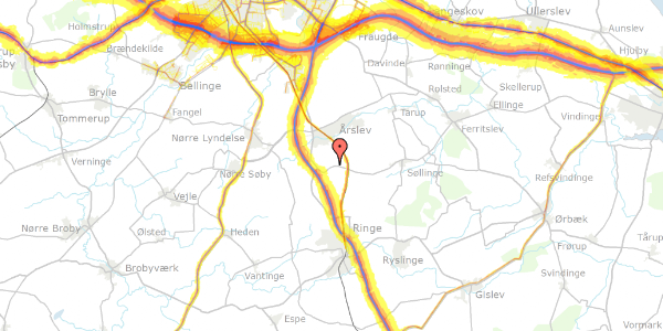 Trafikstøjkort på Sdr. Højrupvejen 24, 5750 Ringe