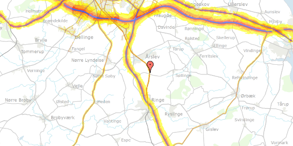 Trafikstøjkort på Sdr. Højrupvejen 25, 5750 Ringe