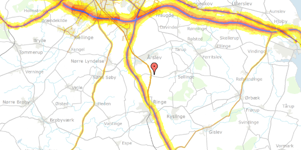 Trafikstøjkort på Sdr. Højrupvejen 31, 5750 Ringe