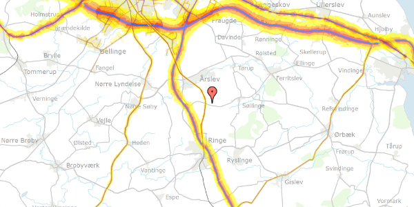 Trafikstøjkort på Sdr. Højrupvejen 66, 5750 Ringe