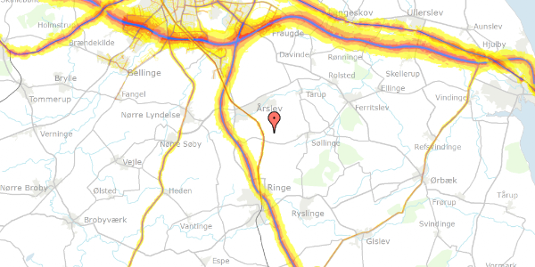 Trafikstøjkort på Sdr. Højrupvejen 70, 5750 Ringe