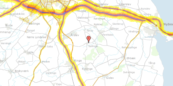 Trafikstøjkort på Sdr. Højrupvejen 87, 5750 Ringe