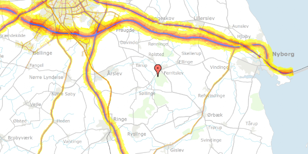 Trafikstøjkort på Sdr. Højrupvejen 111, 5750 Ringe