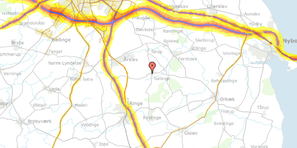 Trafikstøjkort på Sdr. Højrupvejen 112, 5750 Ringe
