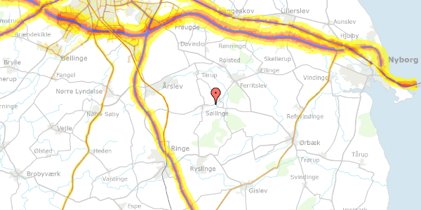 Trafikstøjkort på Sdr. Højrupvejen 128C, 5750 Ringe