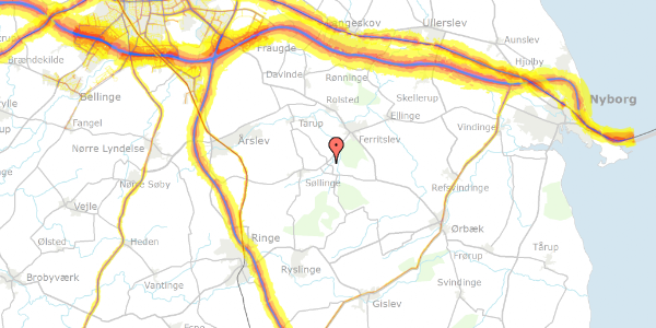 Trafikstøjkort på Toftebro 2, 5750 Ringe