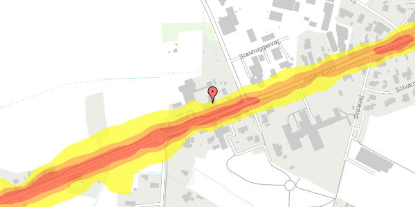 Trafikstøjkort på Faaborgvej 24, 5854 Gislev