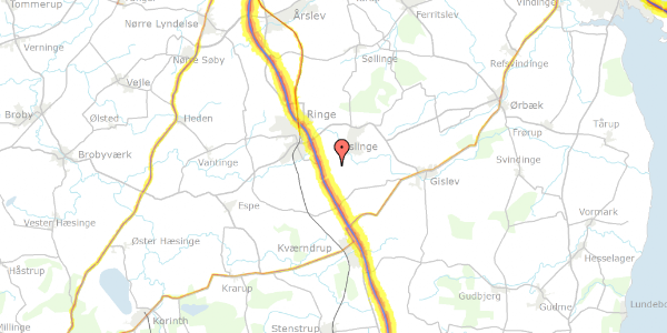 Trafikstøjkort på Krogen 3, 5750 Ringe