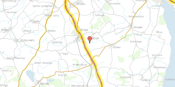 Trafikstøjkort på Krogen 4, 5750 Ringe