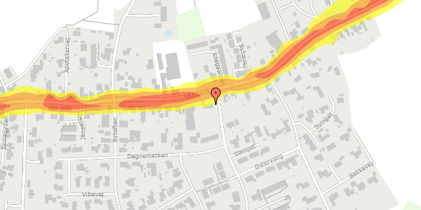 Trafikstøjkort på Søndervangen 23, 5854 Gislev