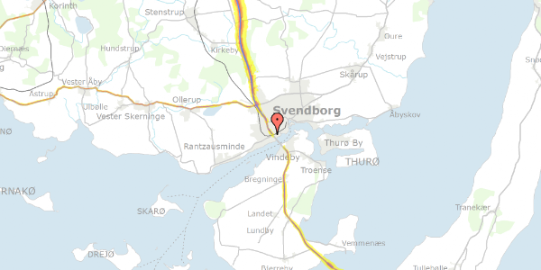 Trafikstøjkort på A P Møllers Vej 11, 5700 Svendborg