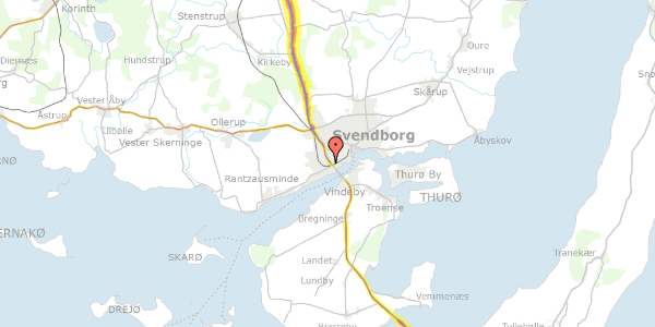 Trafikstøjkort på A P Møllers Vej 29, 5700 Svendborg