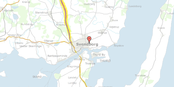 Trafikstøjkort på Agertoften 8, 5700 Svendborg