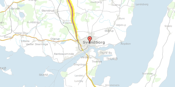 Trafikstøjkort på Albechsvej 4, 5700 Svendborg