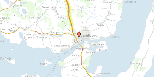 Trafikstøjkort på Aldersro 6, st. 3, 5700 Svendborg