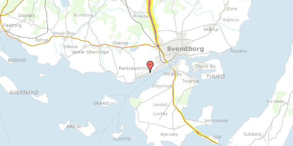 Trafikstøjkort på Aninevej 30, 5700 Svendborg