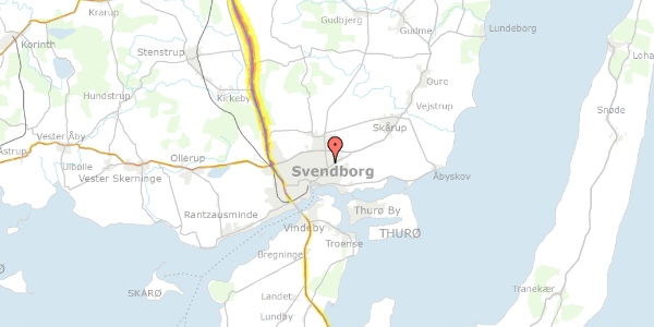 Trafikstøjkort på Bagvej 4, 5700 Svendborg