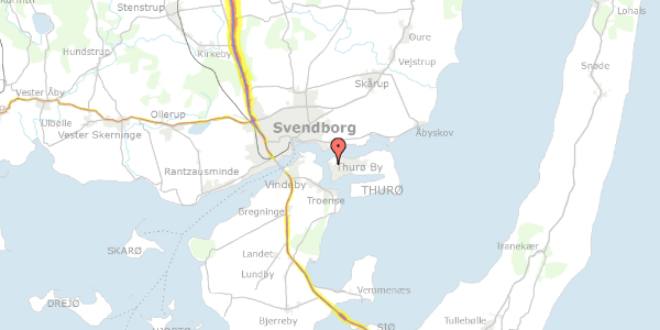 Trafikstøjkort på Birke Alle 8, 5700 Svendborg
