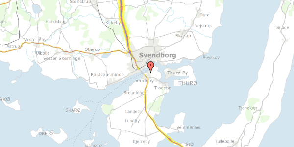 Trafikstøjkort på Bregningevej 38, 5700 Svendborg