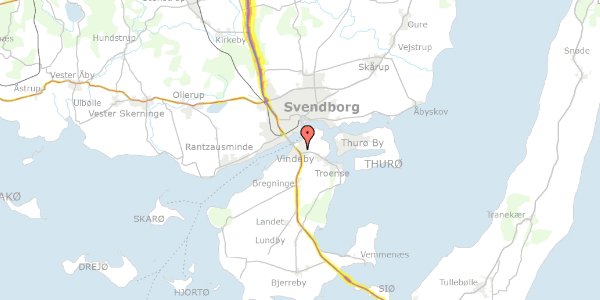 Trafikstøjkort på Bregningevej 48, st. 2, 5700 Svendborg