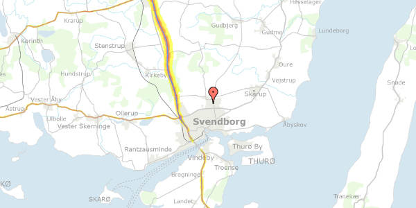 Trafikstøjkort på Brændeskovvænget 58, 5700 Svendborg