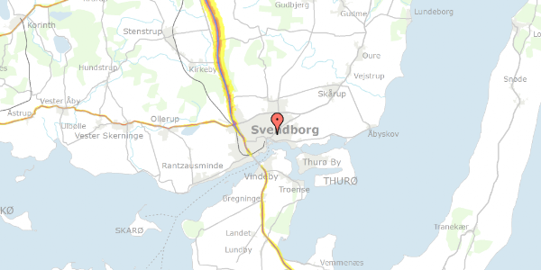 Trafikstøjkort på Caroline Amalie Vej 11A, 1. 8, 5700 Svendborg