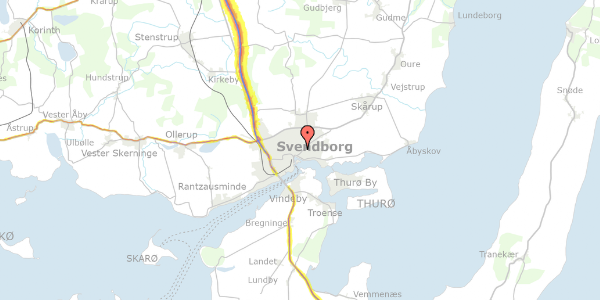 Trafikstøjkort på Caroline Amalie Vej 13, 1. 10, 5700 Svendborg