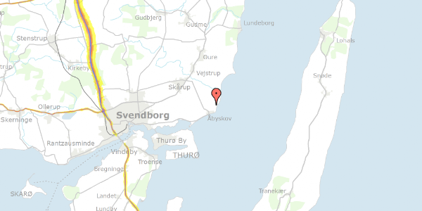 Trafikstøjkort på Dalmosevej 9, 5881 Skårup Fyn