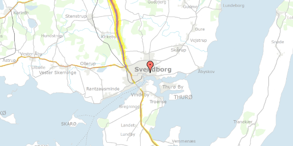 Trafikstøjkort på Dannebrogsvej 2, 1. , 5700 Svendborg