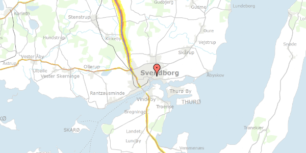 Trafikstøjkort på Dannebrogsvej 4, 5700 Svendborg