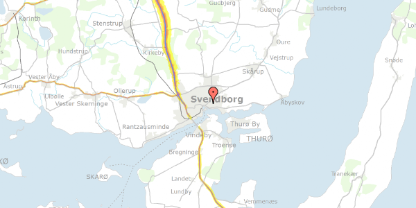 Trafikstøjkort på Dannebrogsvej 6A, 5700 Svendborg