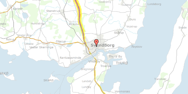 Trafikstøjkort på Dronningholmsvej 19, 1. , 5700 Svendborg