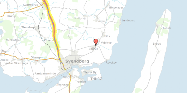 Trafikstøjkort på Emil Rostrups Vej 20, 5881 Skårup Fyn