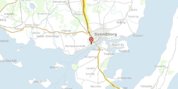 Trafikstøjkort på Engdraget 26, 5700 Svendborg