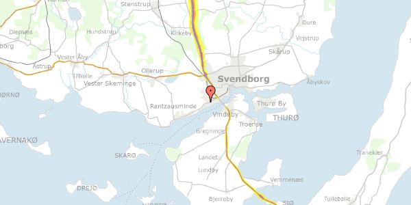 Trafikstøjkort på Engdraget 28, 5700 Svendborg