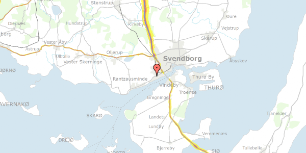 Trafikstøjkort på Engdraget 39, 5700 Svendborg