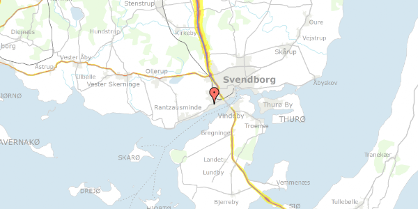 Trafikstøjkort på Engdraget 44, 5700 Svendborg