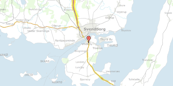 Trafikstøjkort på Erantisvej 5, 5700 Svendborg