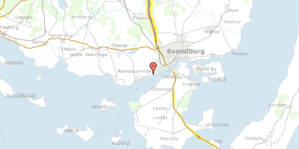 Trafikstøjkort på Erikkevej 2D, 5700 Svendborg