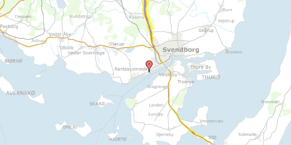 Trafikstøjkort på Erikkevej 3, 5700 Svendborg