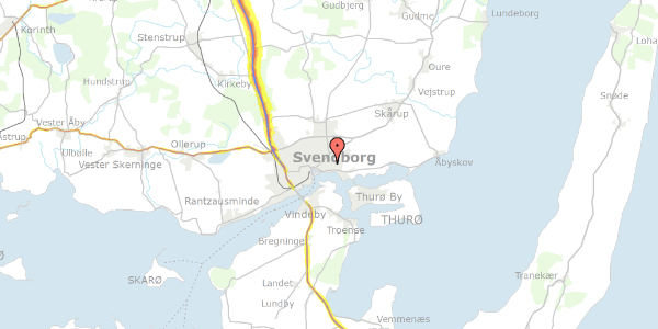 Trafikstøjkort på Fruerstuevej 48, 5700 Svendborg